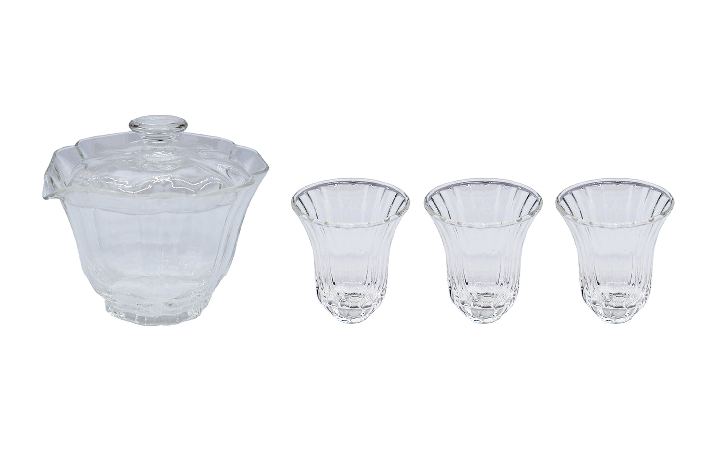 Glass Flower Gaiwan Set